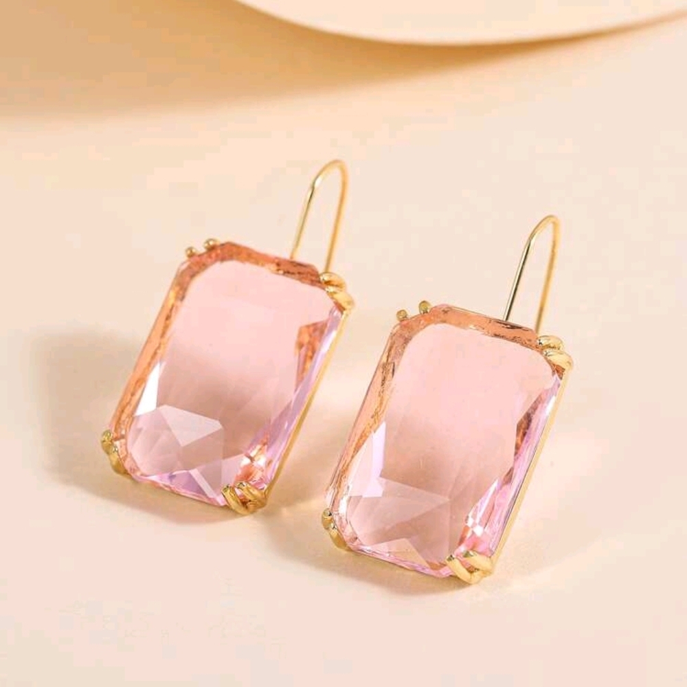 Elegant Pink and Gold Earrings